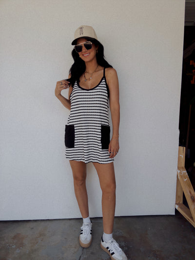 Sawyer Striped Skort Dress - Black/White