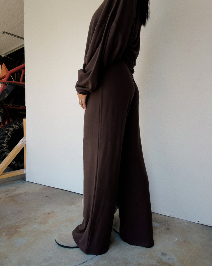 Levi Fleece Pants - Chocolate/Blue