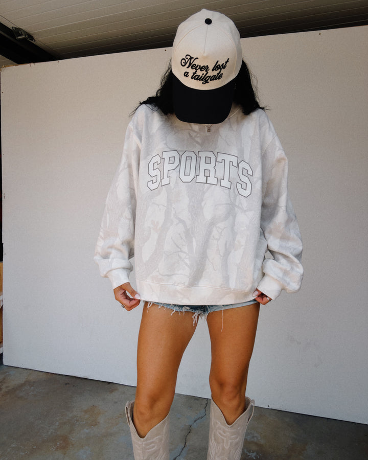 Sports Mock Neck Sweatshirt - Grey Camo
