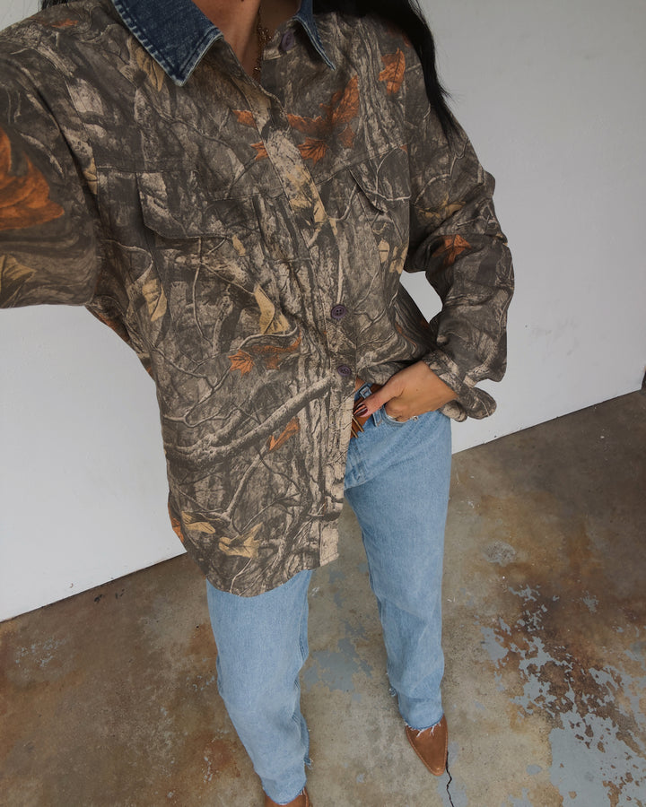 Frontier Lightweight Button Down - Camo/Denim