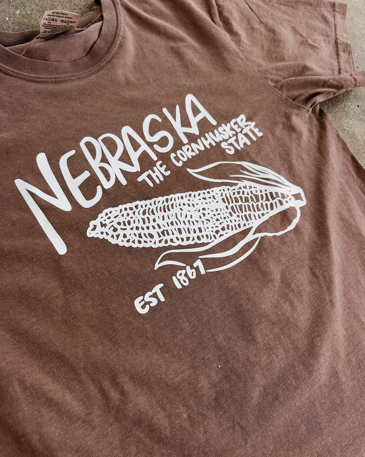 NE The Cornhusker State Cotton Tee - Espresso