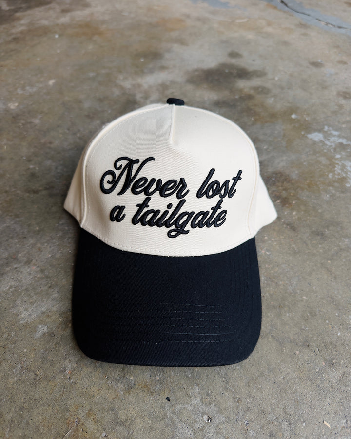 Never Lost A Tailgate Hat - Cream/Black