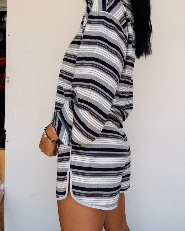 Seaside Stripe Set - H.Grey/Navy/Brown