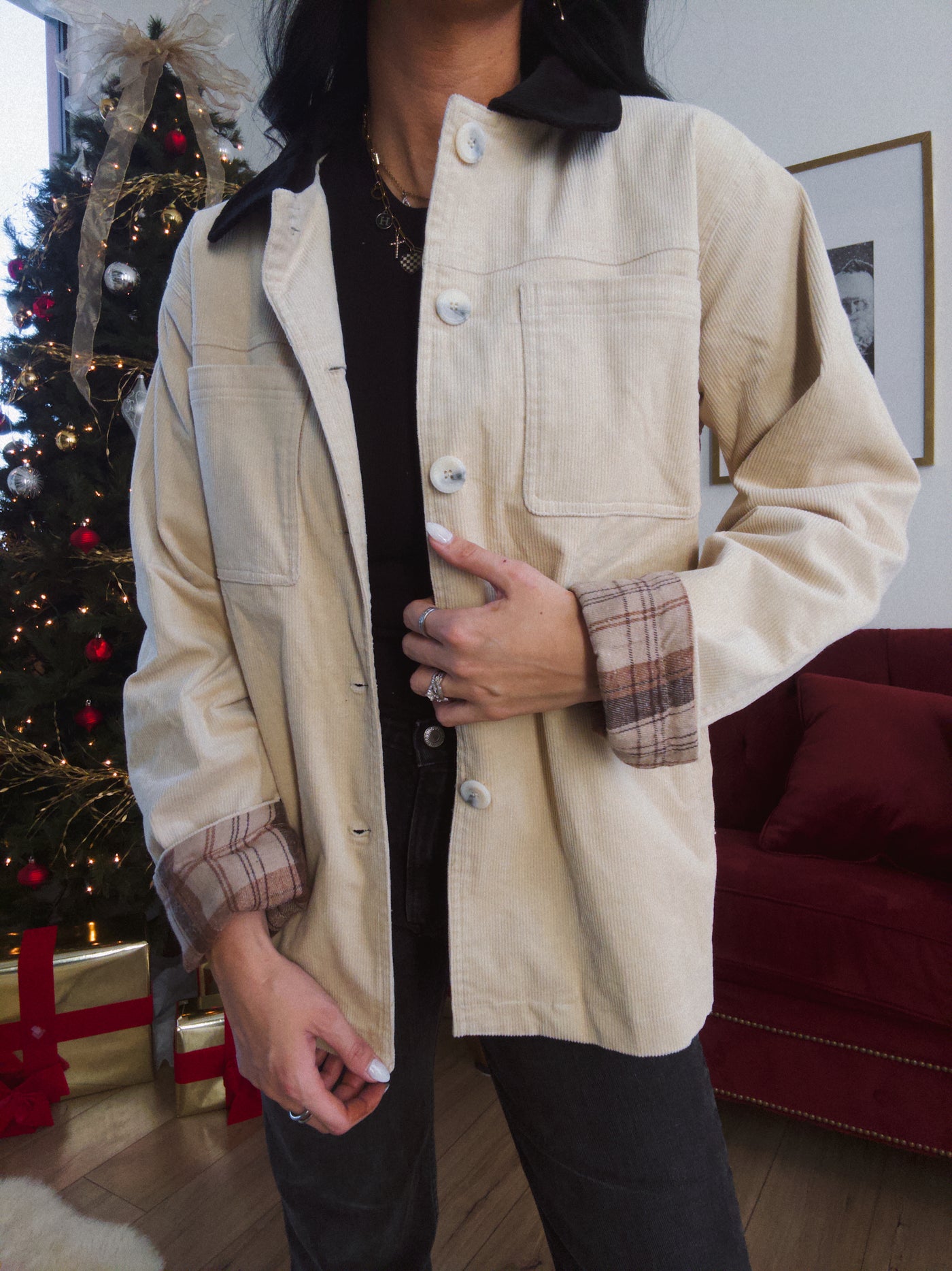 Cash Corduroy Barn Jacket - Beige