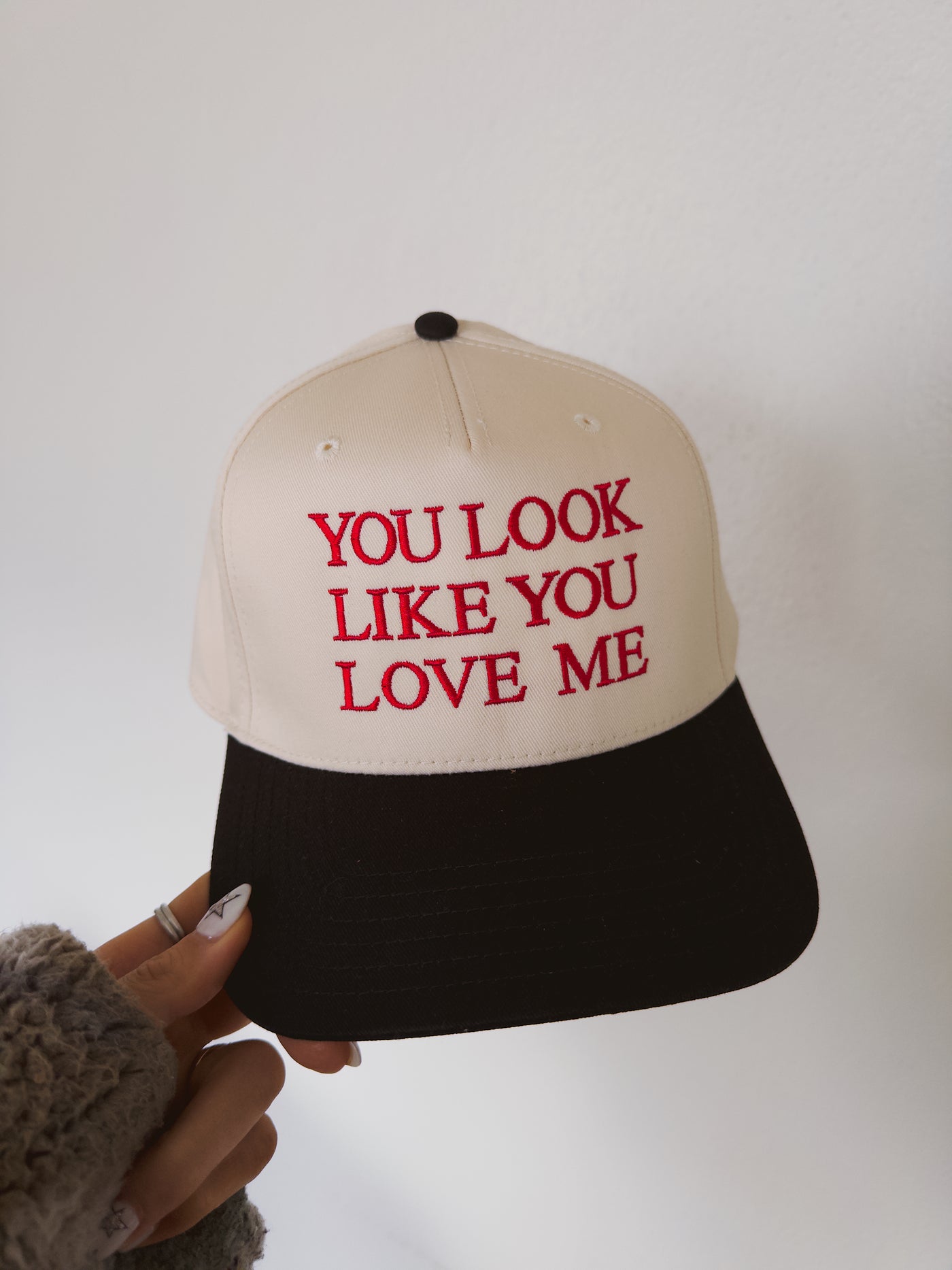 You Look Like You Love Me Hat - Red/Cream