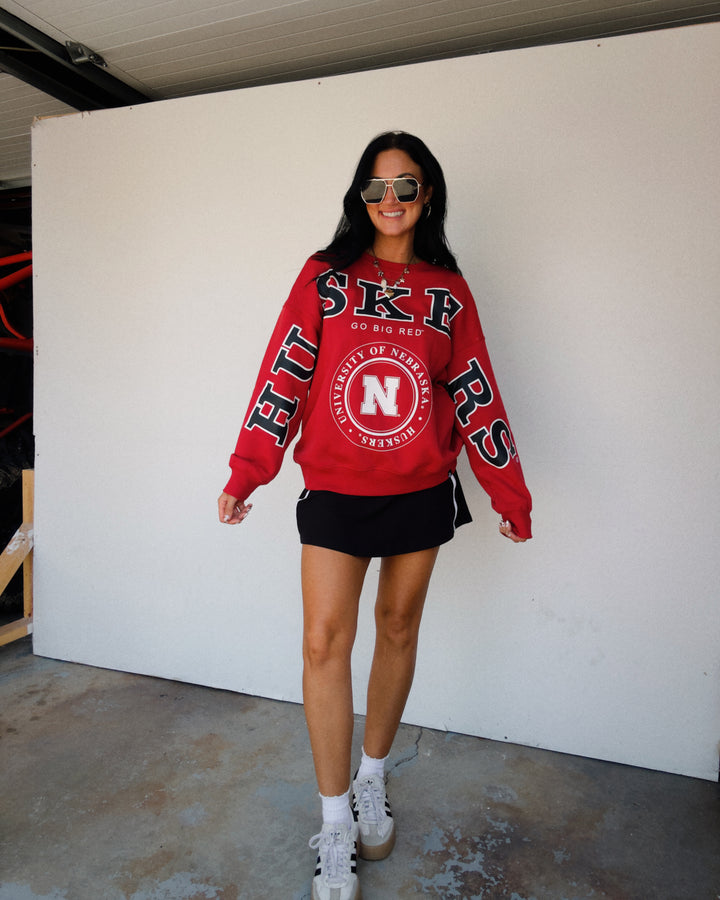 Huskers Split Sweatshirt - Red