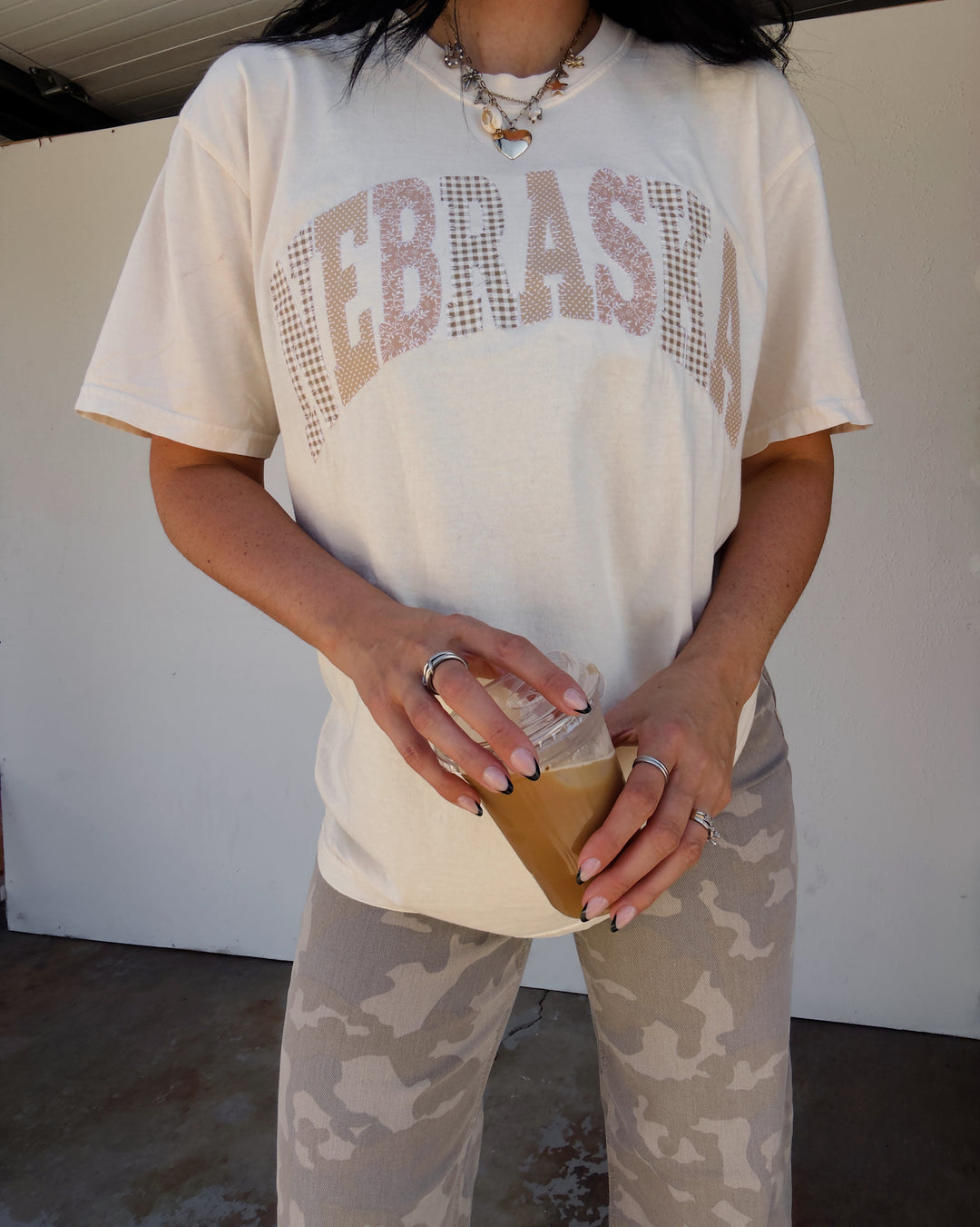 Nebraska Fall Cotton Tee - Ivory