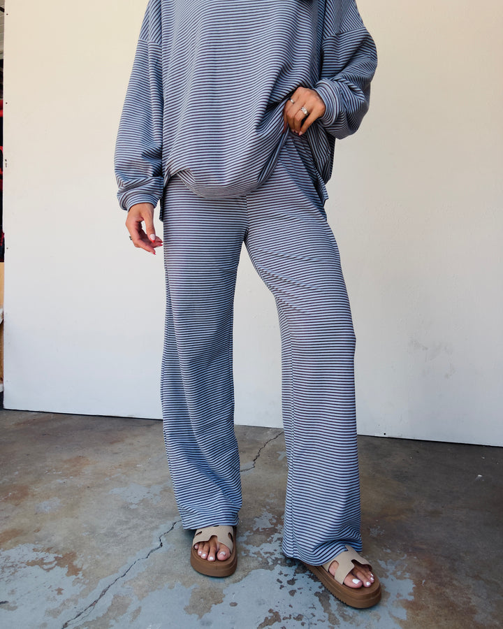 Levi Fleece Pants - Blue/Brown