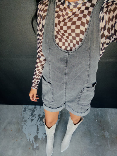 Broadway Denim Shortall - Charcoal