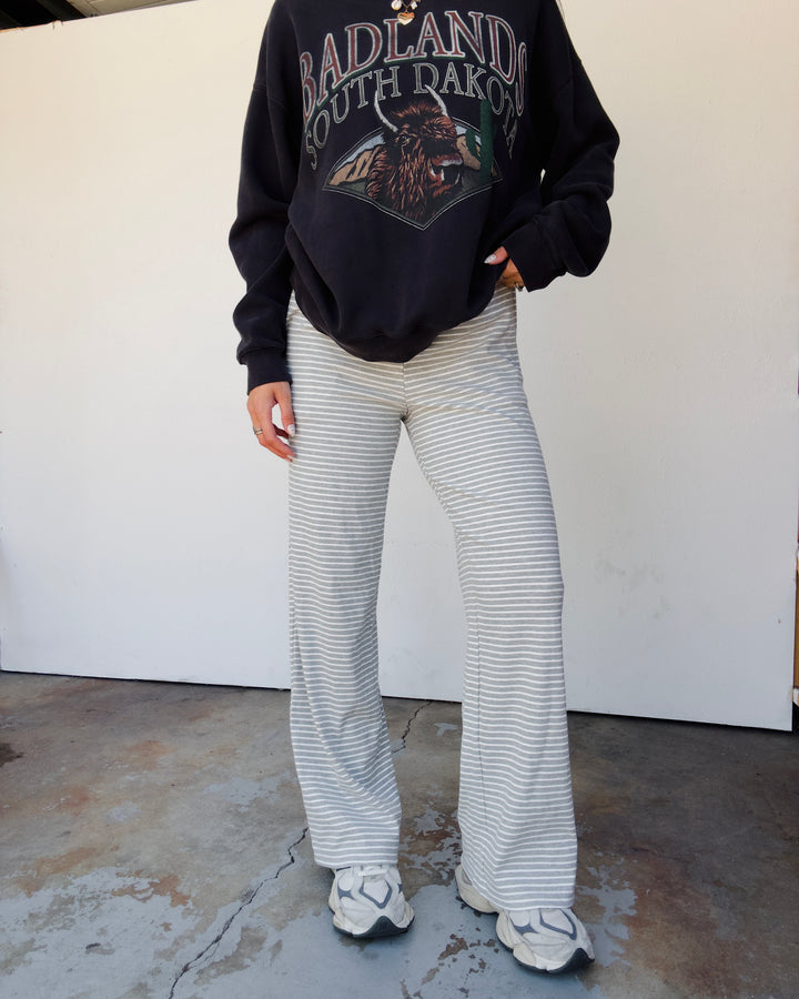 Salt Air Striped Pants - H. Grey