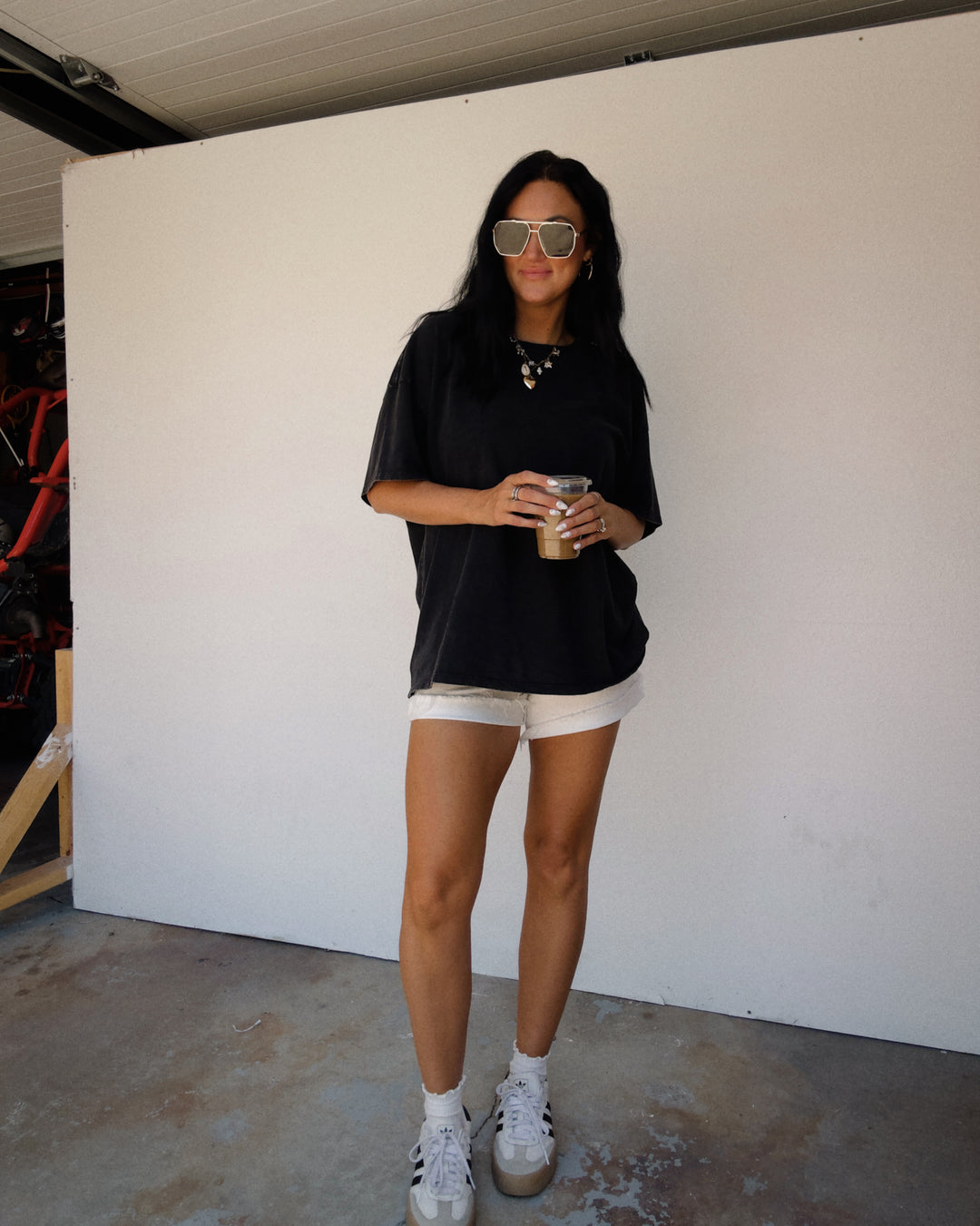 Everyday Washed Oversized Cotton Tee - Black