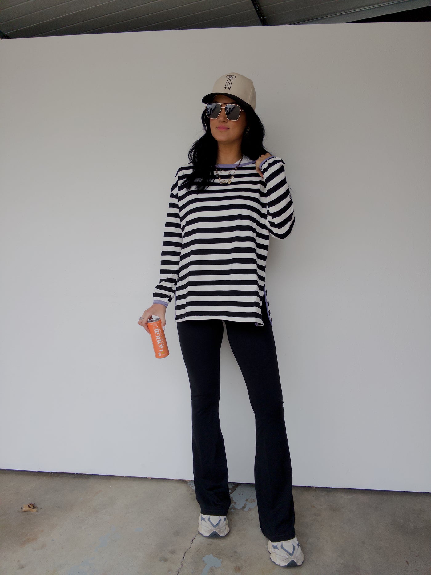 Onida Stripe Top - Black/White