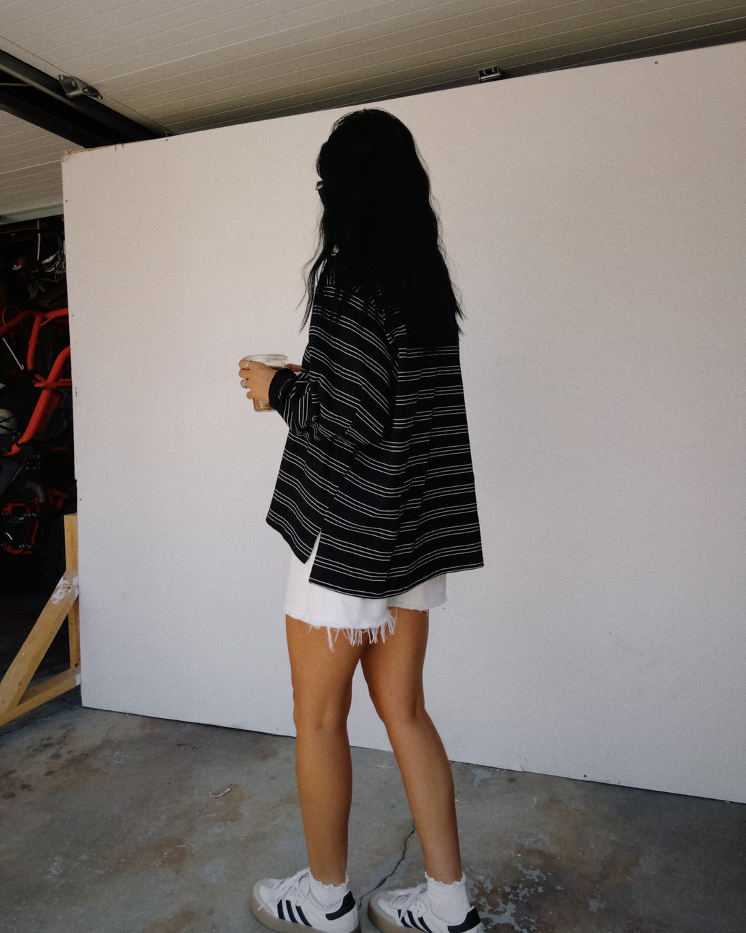 Off-Duty Striped Long Sleeve - Black/White