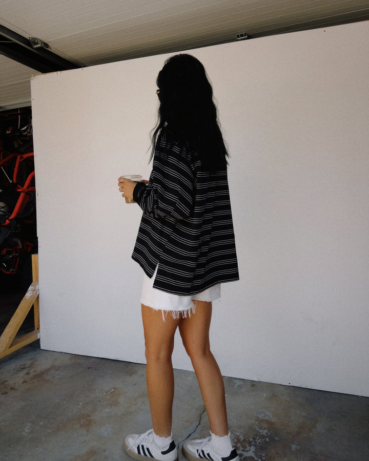 Off-Duty Striped Long Sleeve - Black/White