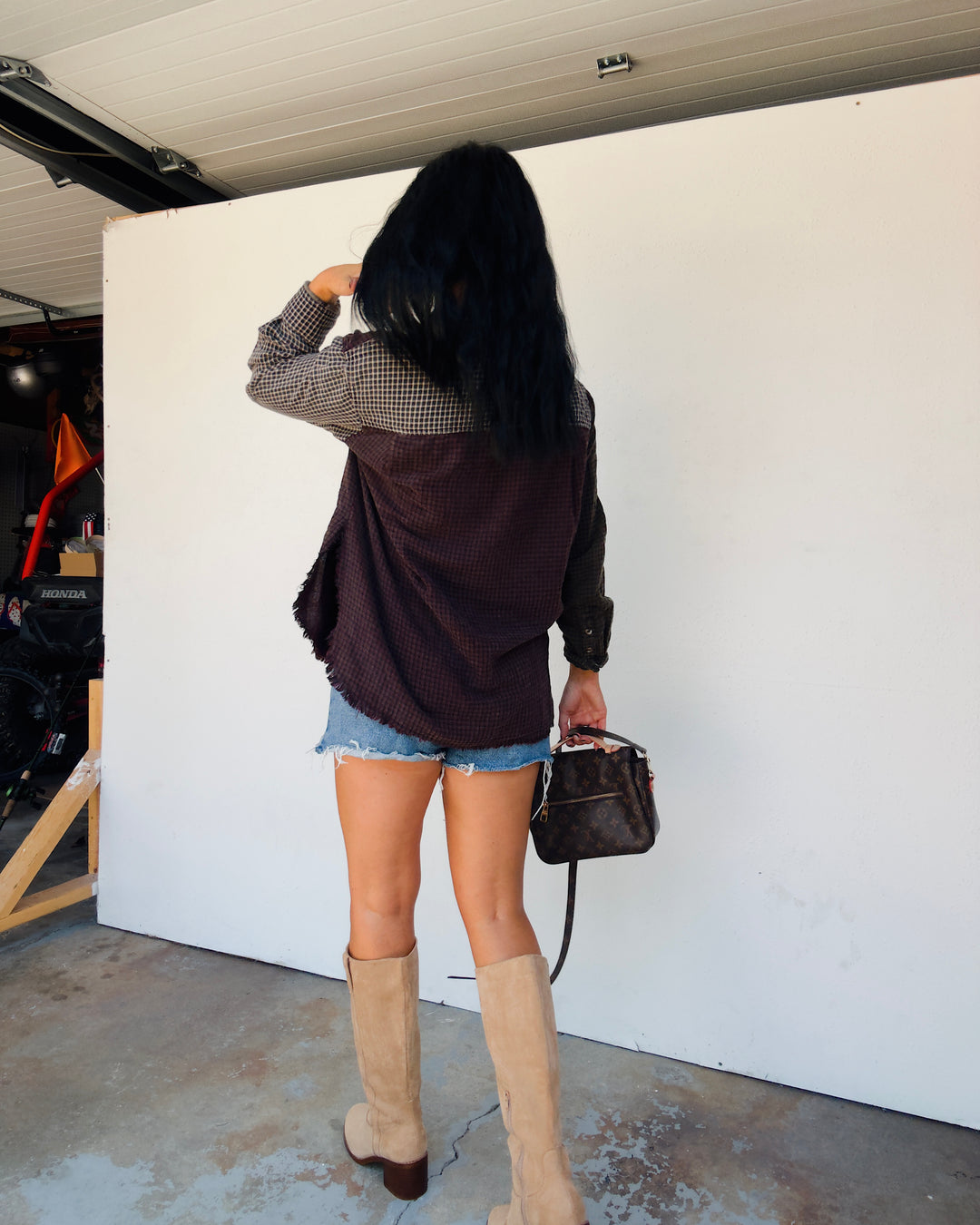 Fireside Distressed Flannel - Brown/Olive Multi