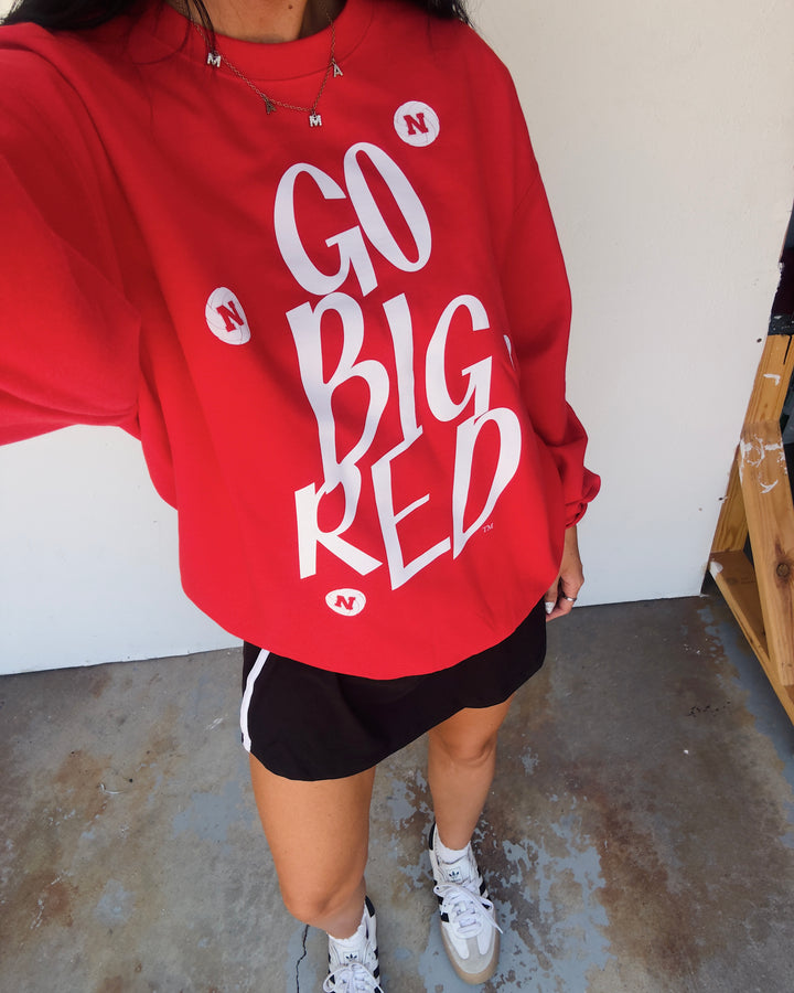 Go Big Red Mini Volleyball Sweatshirt - Red