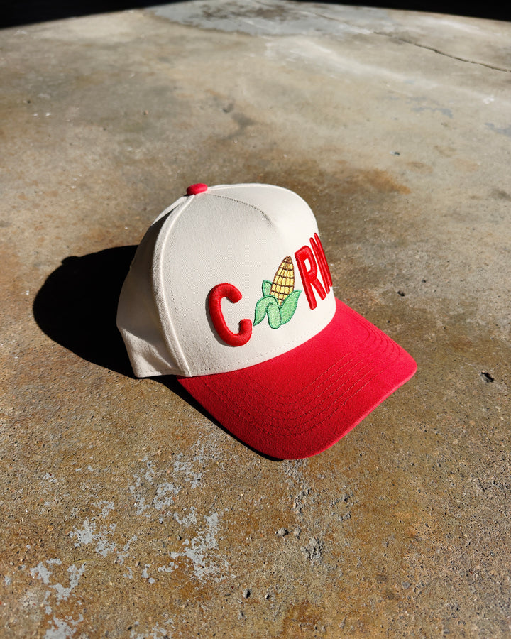Corn Hat - Cream/Red