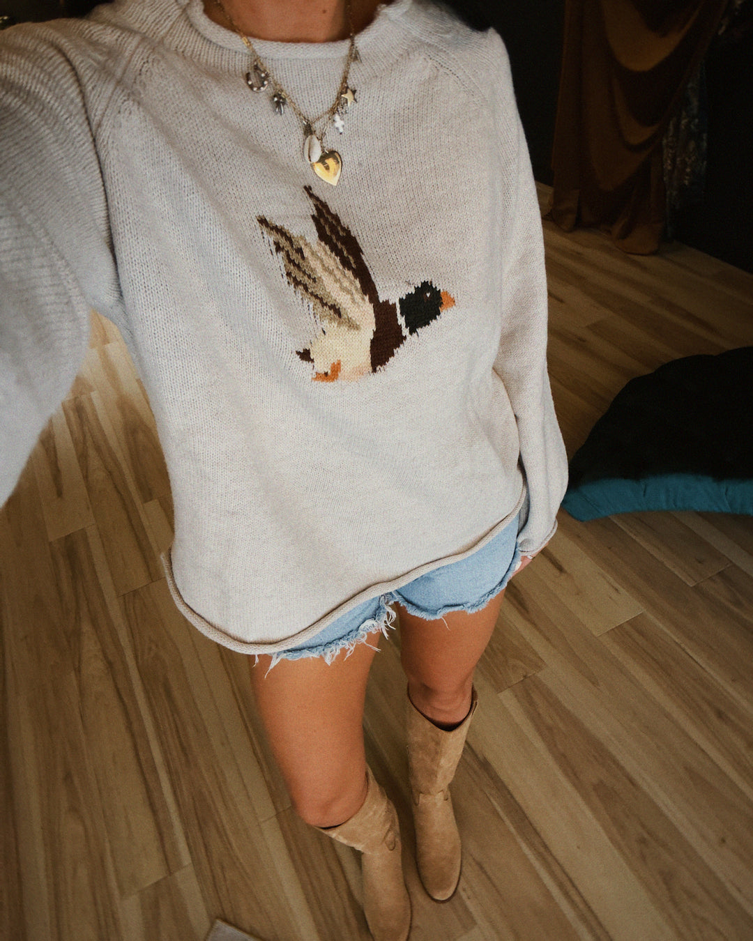 Fly Over Sweater - Heather Oat