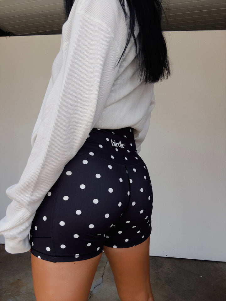 Sweet Spot Biker Shorts - Black/White