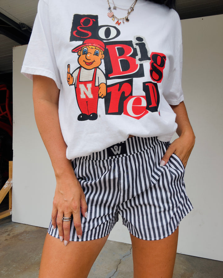 Striped Boxer Shorts - Washed Black