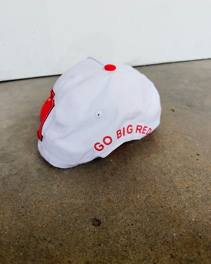 Nebraska Split Hat - White/Red