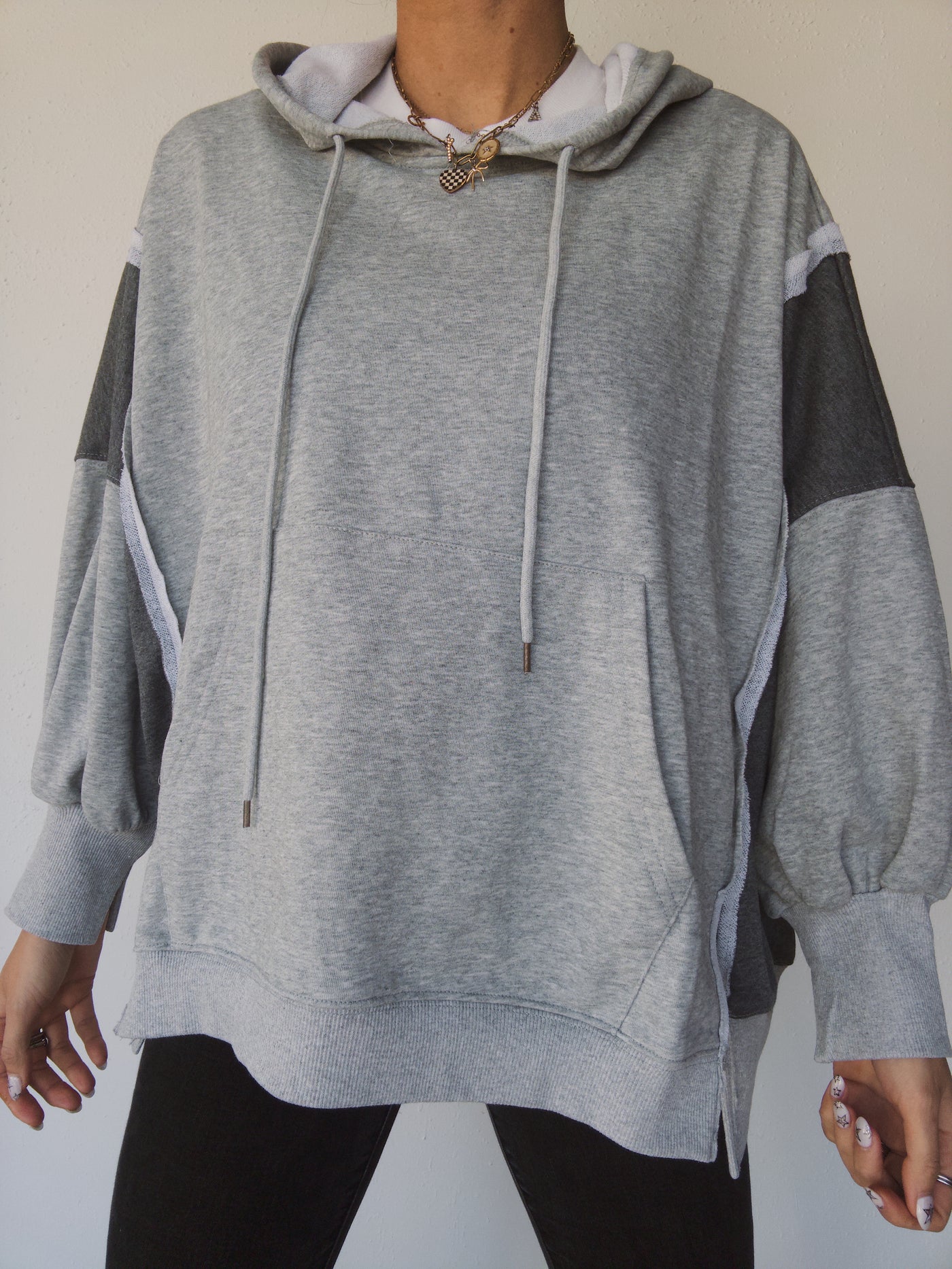 Colorblock Hoodie - H.Grey