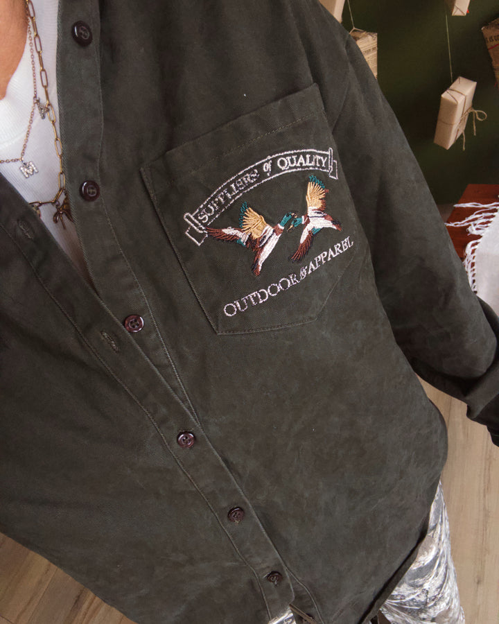 Wildland Embroidered Button Down - Olive