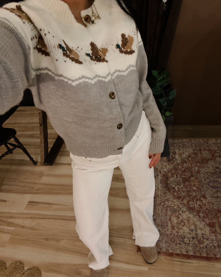 Fly Over Duck Cardigan - H.Grey