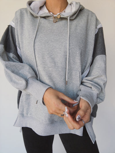 Colorblock Hoodie - H.Grey