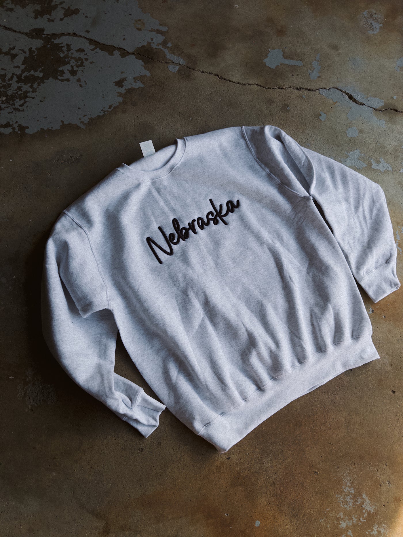 Embroidered Nebraska Sweatshirt - Ash