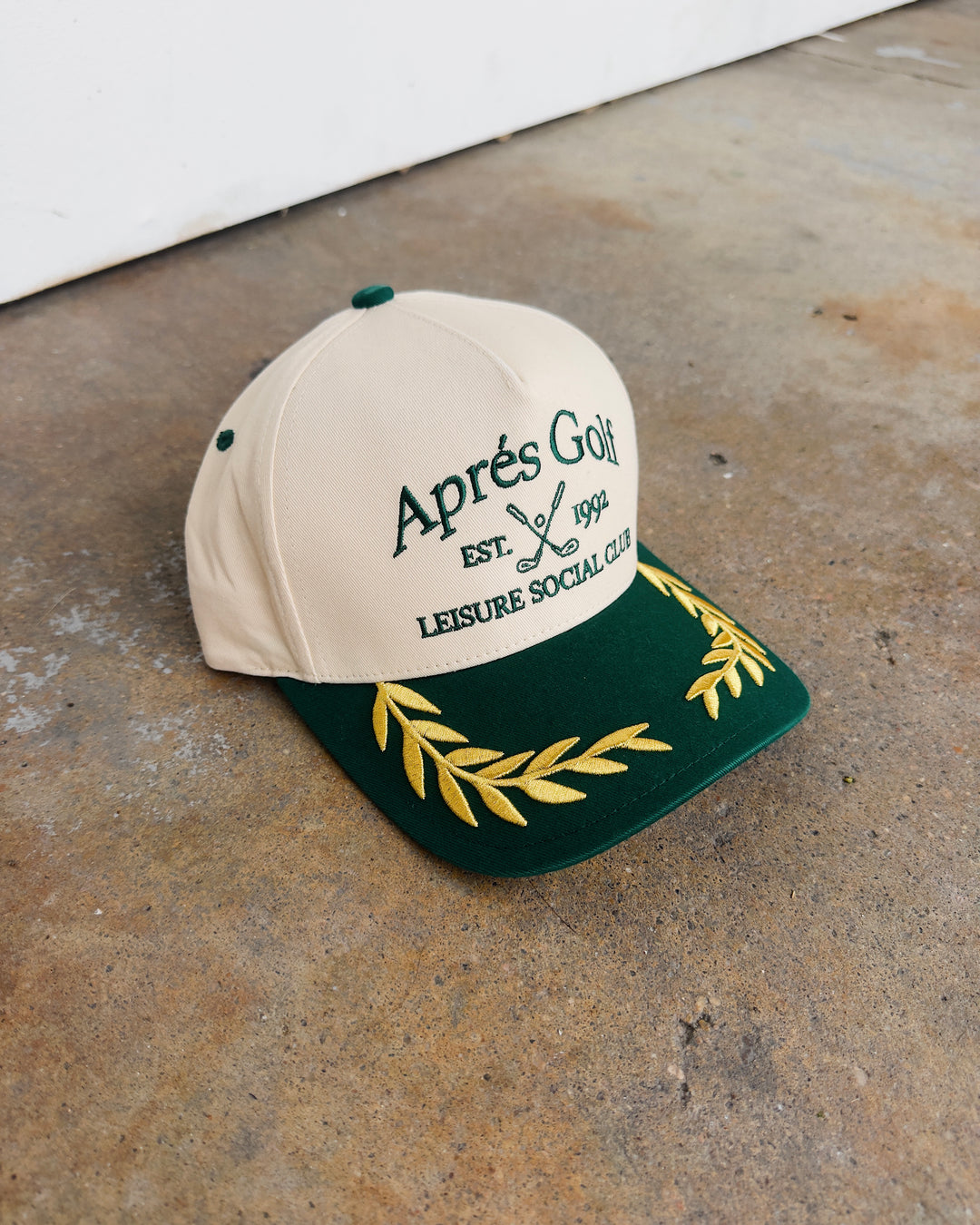 Aprés Leisure Social Club Hat - Cream/Green/Gold