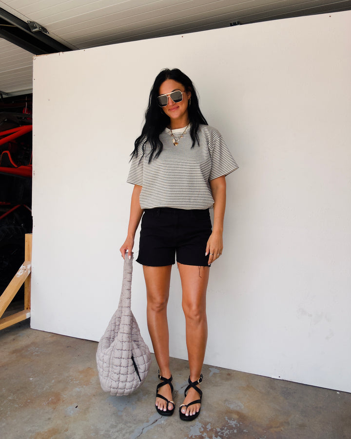 Nightfall Denim Shorts - Black