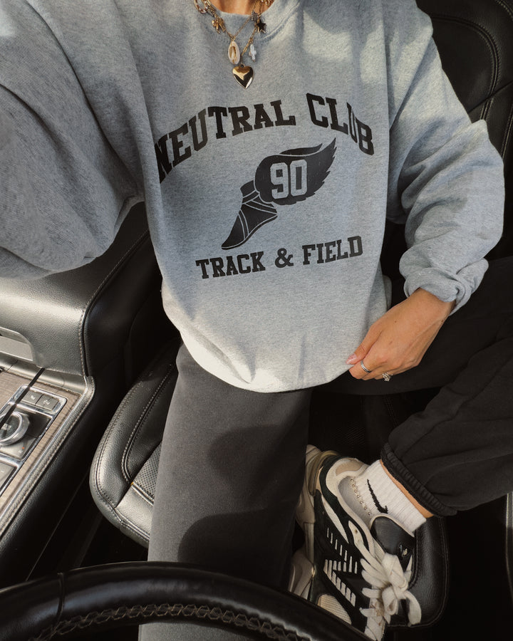 Neutral Club Track &amp; Field Sweatshirt - Heather Grey