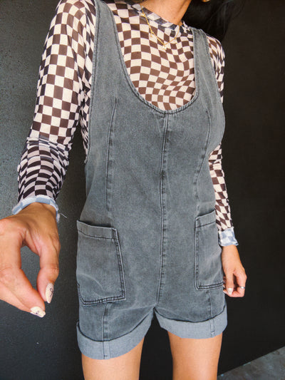 Broadway Denim Shortall - Charcoal