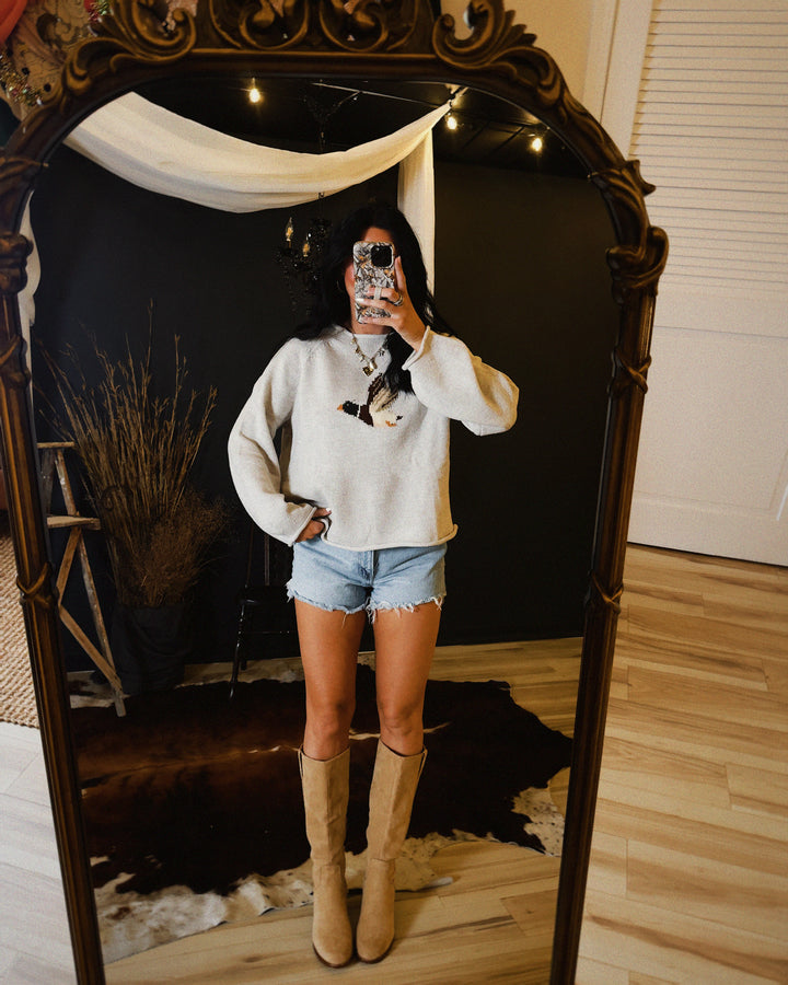 Fly Over Sweater - Heather Oat