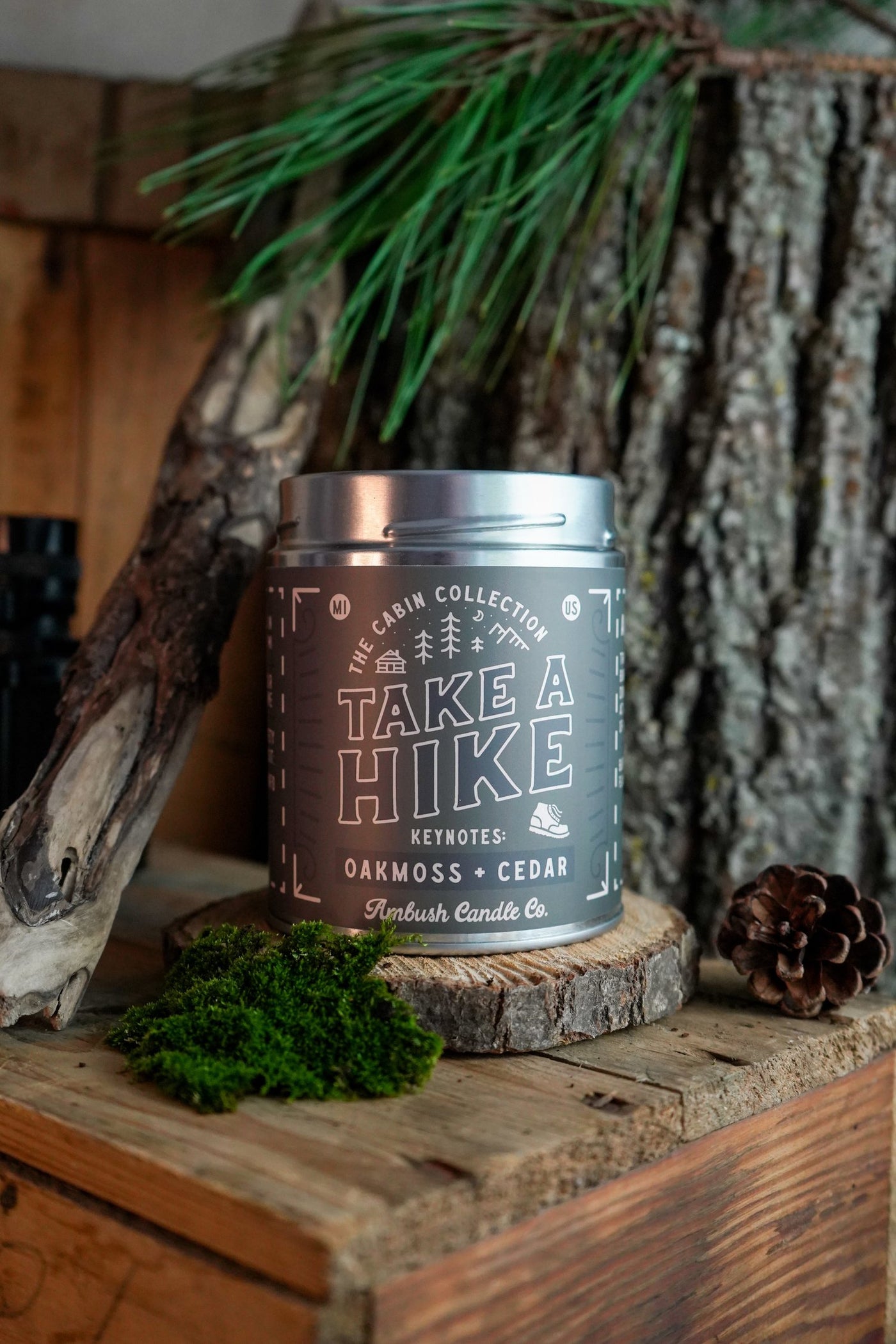 Take A Hide Candle - Oakmoss + Cedar