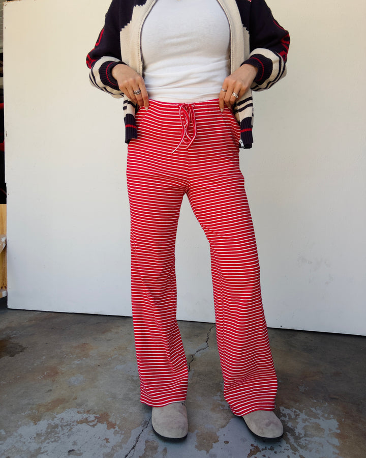 The Easy Tide Striped Pants - Red