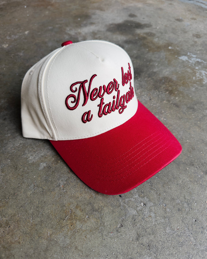 Never Lost A Tailgate Hat - Cream/Crimson