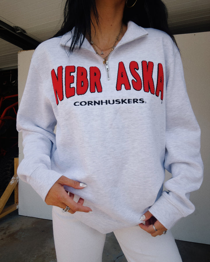 Nebraska Cornhuskers Half-Zip - Ash