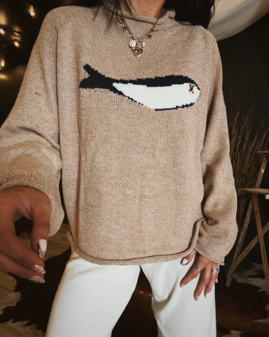Gone Fishing Sweater - Oat