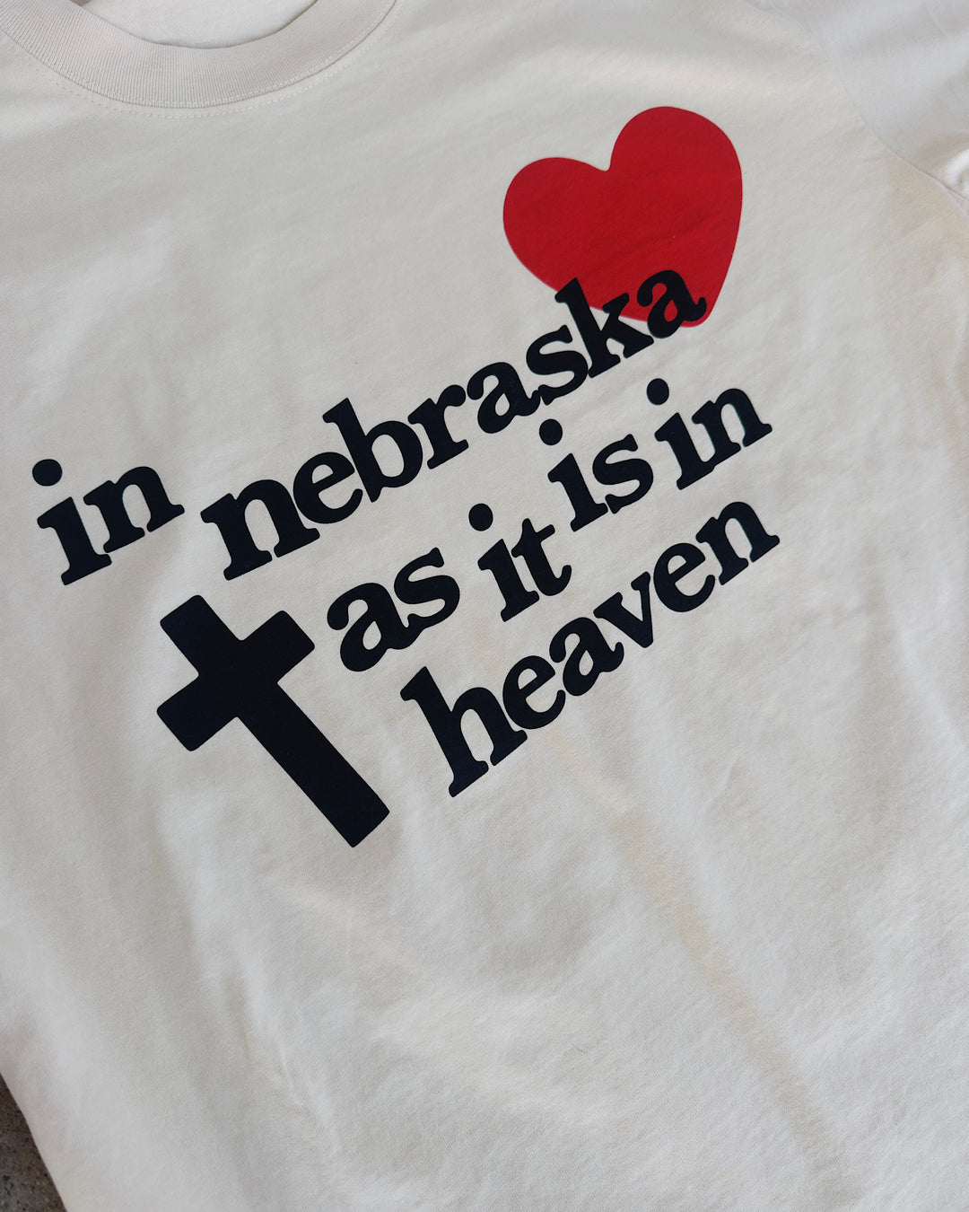 In Nebraska As It Is In Heaven Cotton Tee - Ivory