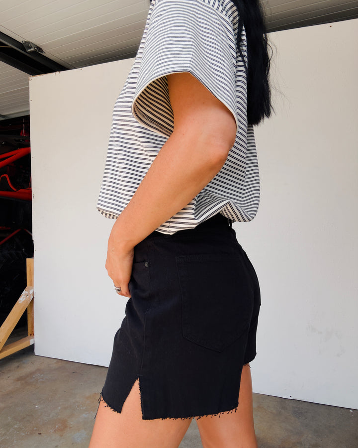 Nightfall Denim Shorts - Black