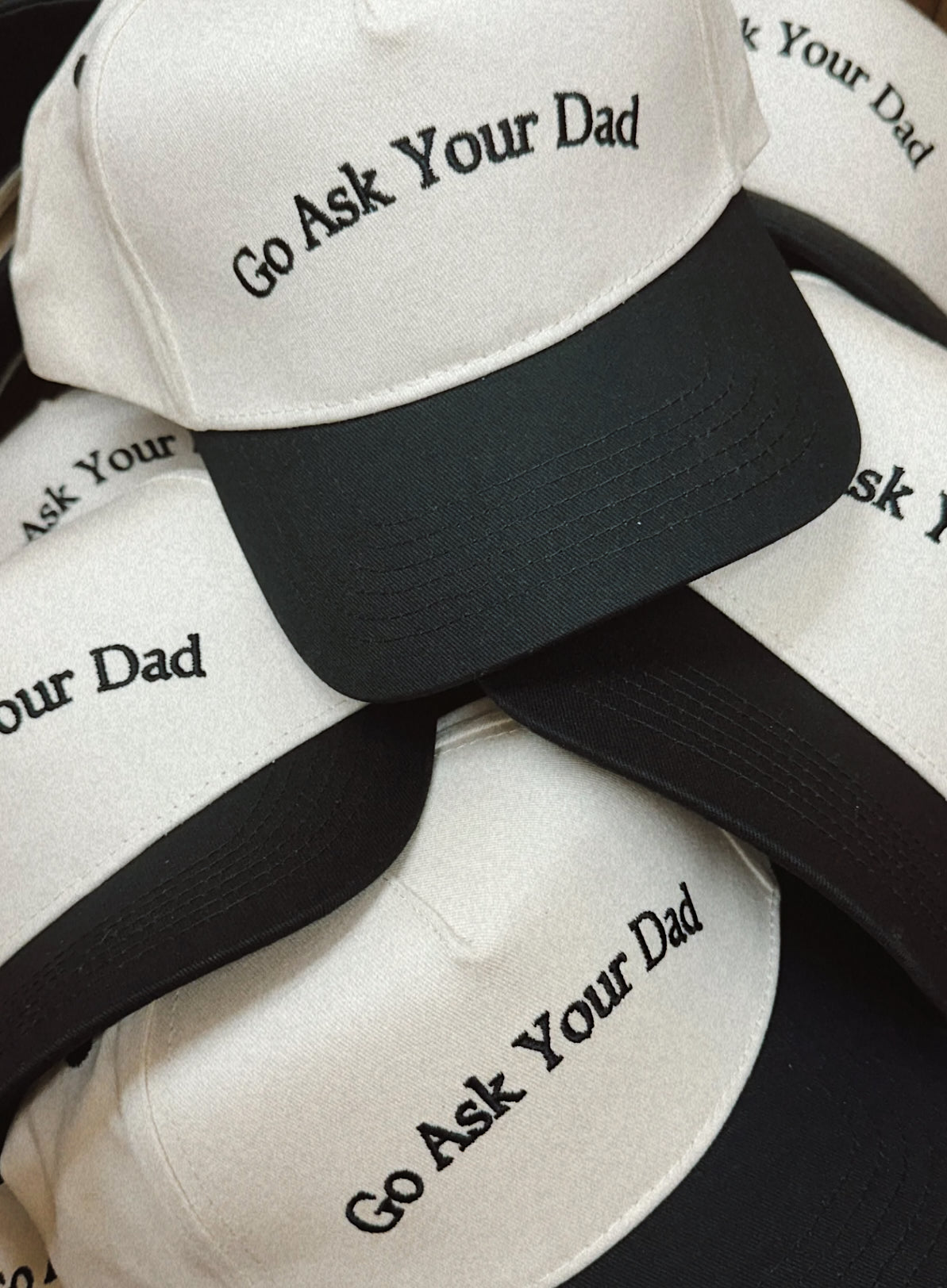 Go Ask Your Dad Hat - Cream/Black