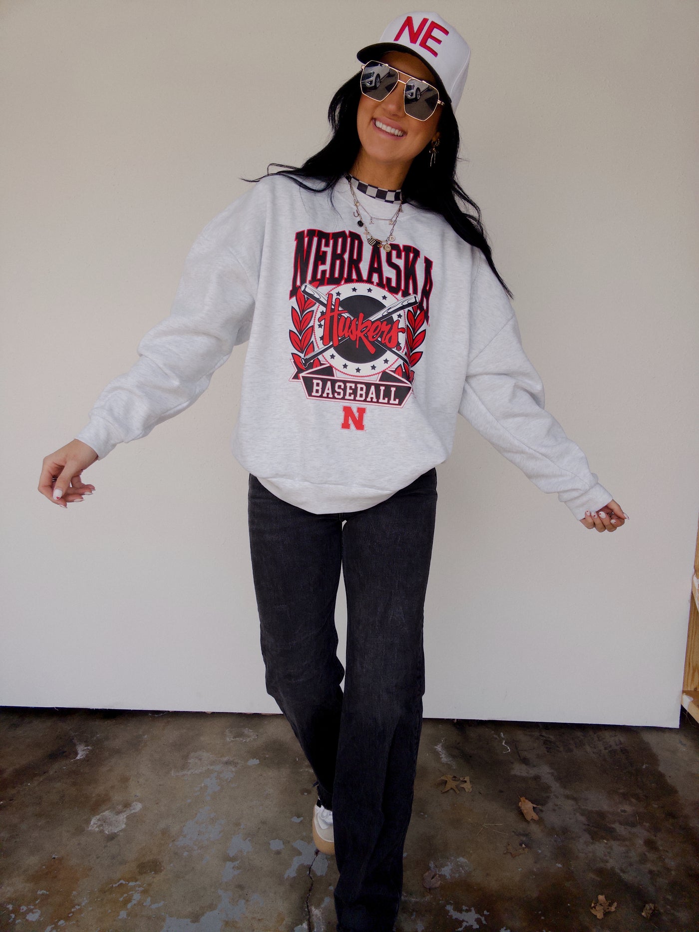 Nebraska Baseball Sweatshirt - Ash Grey