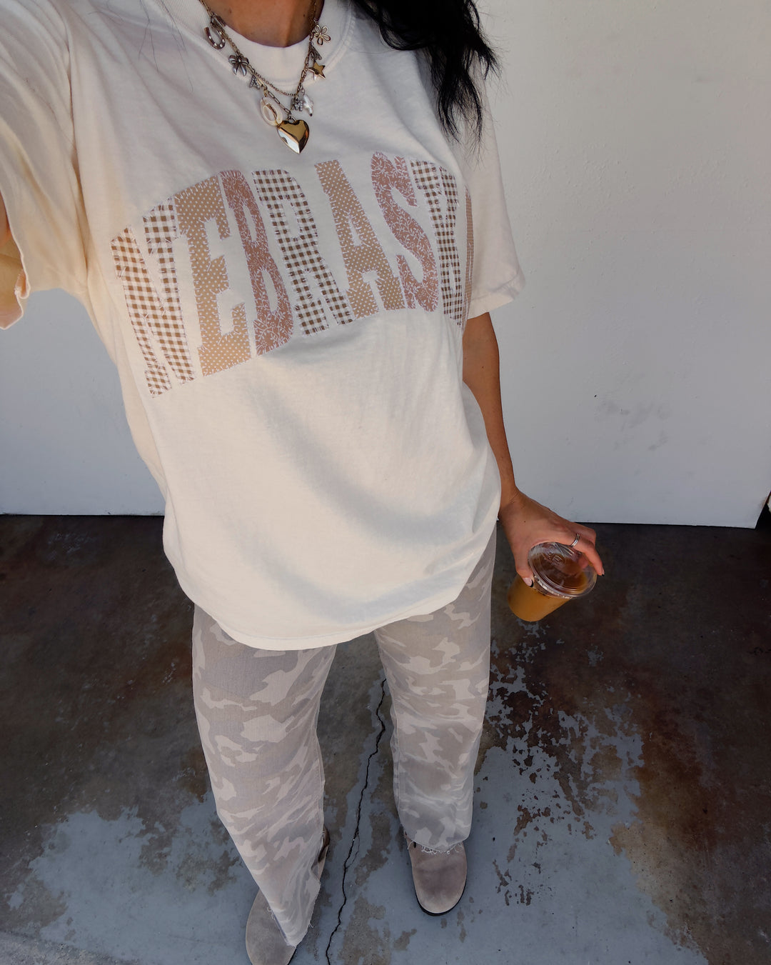 Nebraska Fall Cotton Tee - Ivory