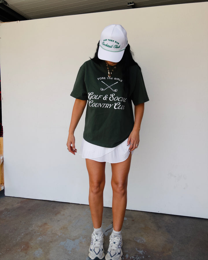 Fore The Girls Cotton Tee - Hunter Green