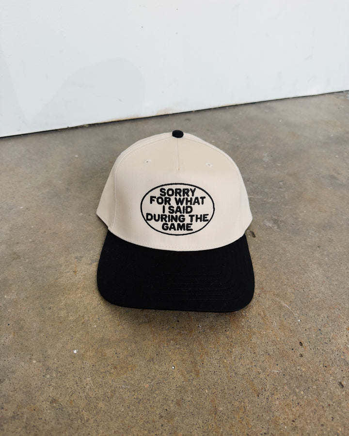 Sorry For What I Said Hat - Natural/Black