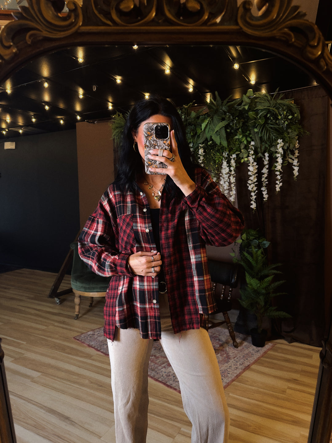 Kambrie Button Down Flannel - Red/Black