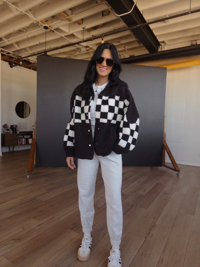 Cash Checkered Jacket - Black