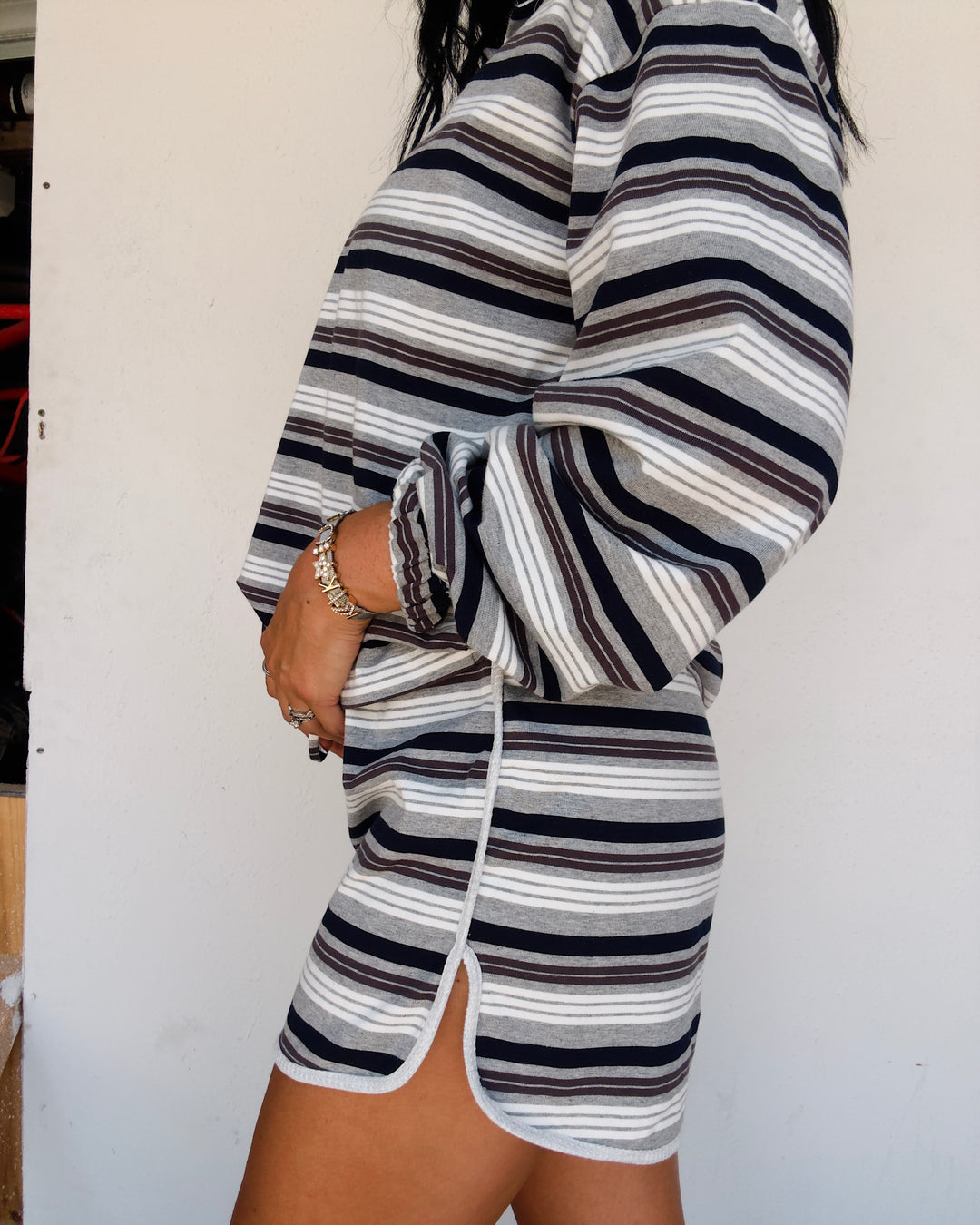 Seaside Stripe Set - H.Grey/Navy/Brown